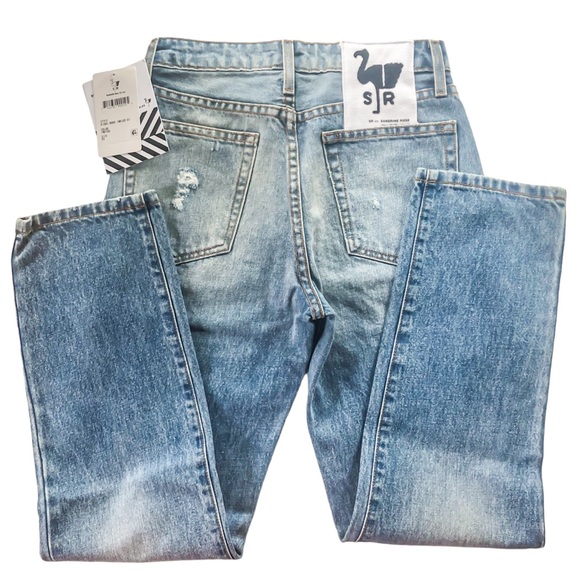 Free People SR vs Sandrine Rose Indigo Wash Straight Leg Denim Jeans, Sz 24 - Picture 2 of 14